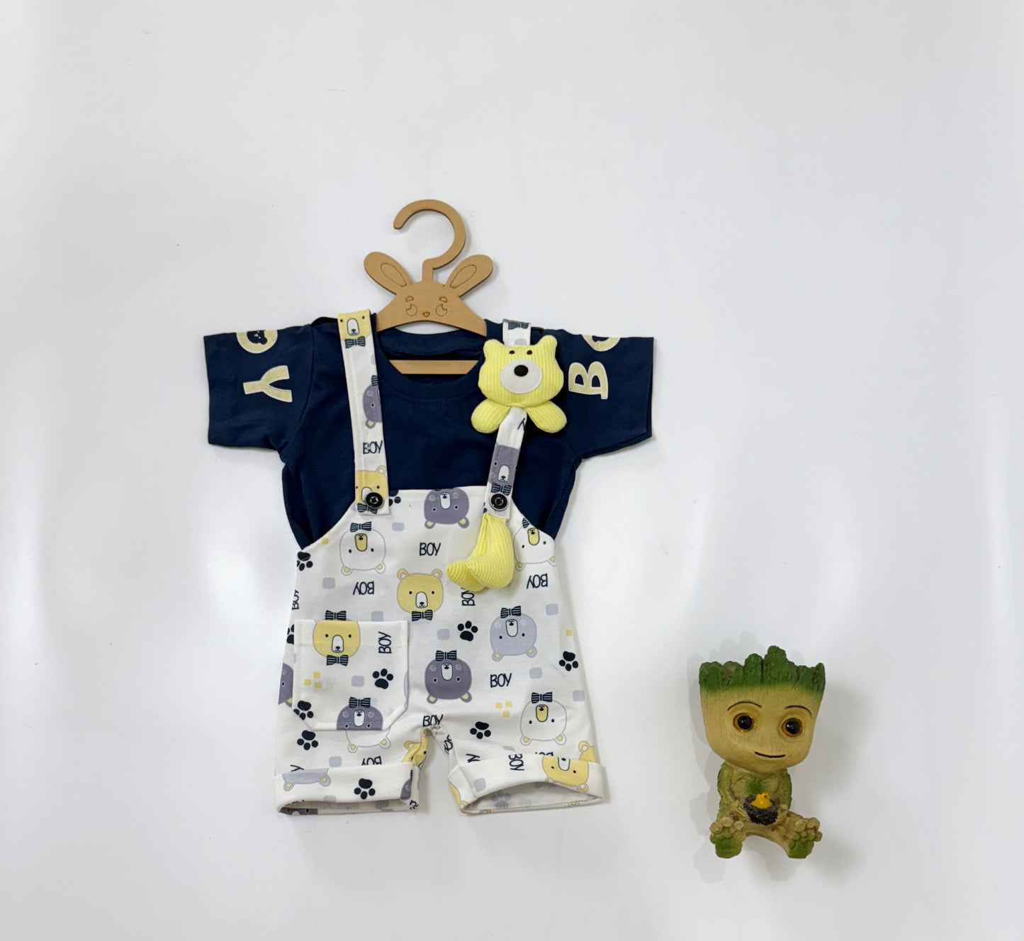 Dungaree | Bear Squad Navy Tee & Dungaree Set | Boys Wear