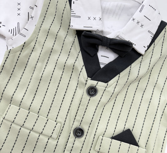 Rompers/ Little Gentleman 3- piece Formal Shorts Set / Boys Wear