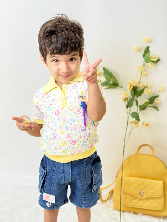 Top & Denim Shorts | Girls Wear