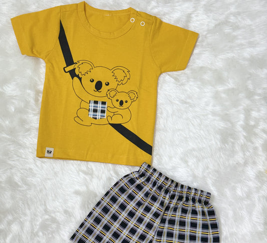 T-shirt & Shorts / Graphic Tee & Checked Shorts Set / Boys Dress