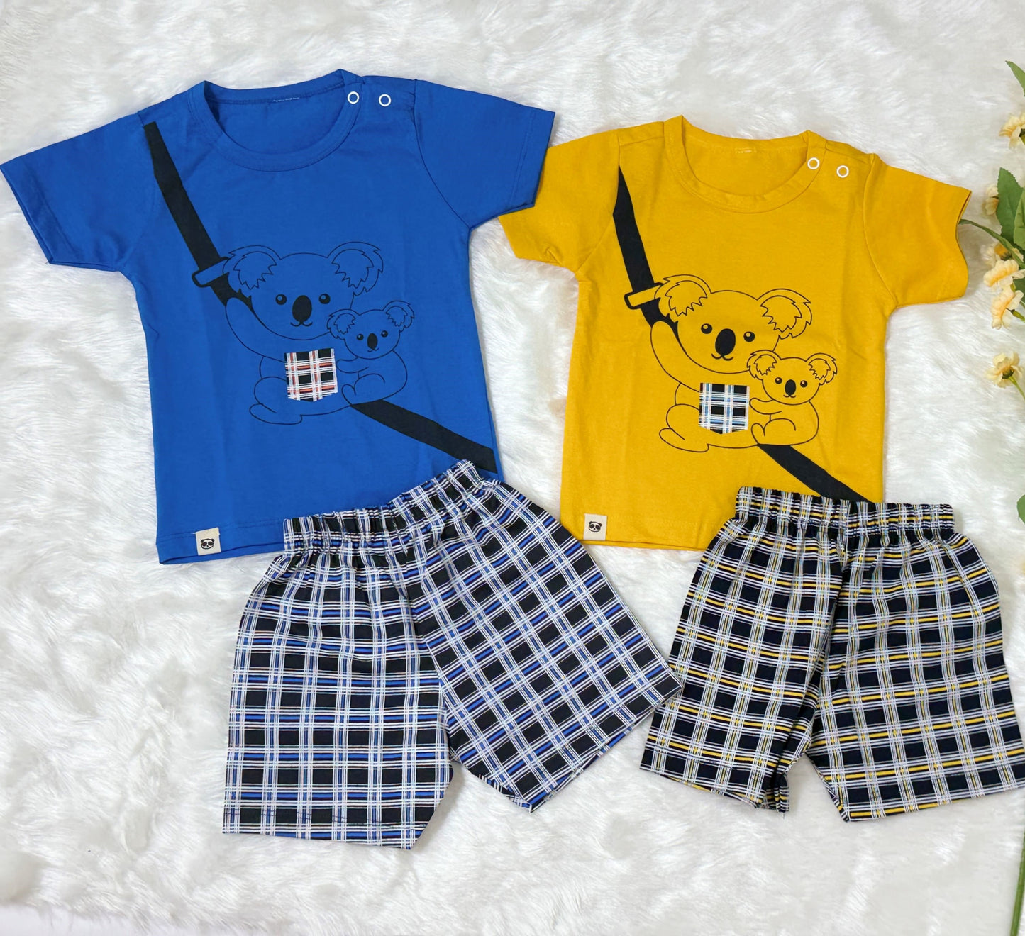 Tshirt & Shorts | Graphic Tee & Checked Shorts Set | Boys Dress