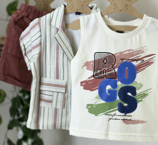 Jacket with T-shirt & Shorts | Boys Wear