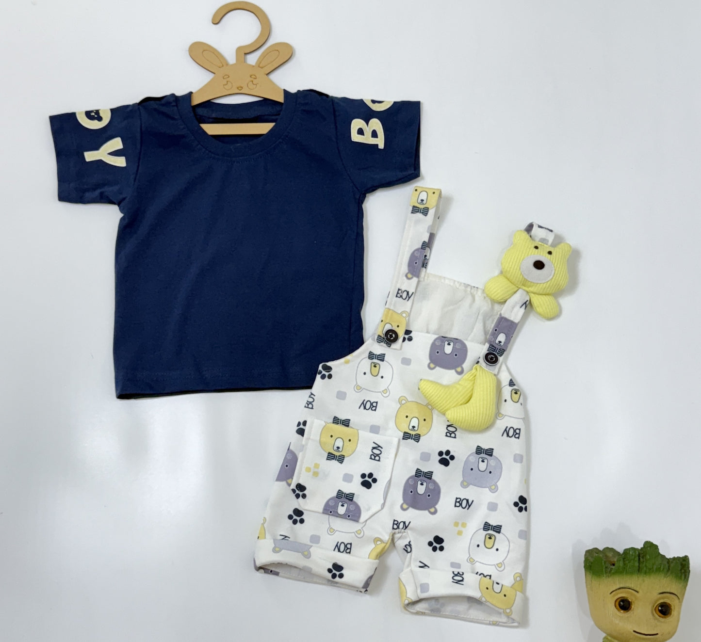 Dungaree | Bear Squad Navy Tee & Dungaree Set | Boys Wear
