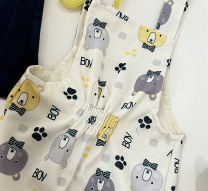 Dungaree | Bear Squad Navy Tee & Dungaree Set | Boys Wear