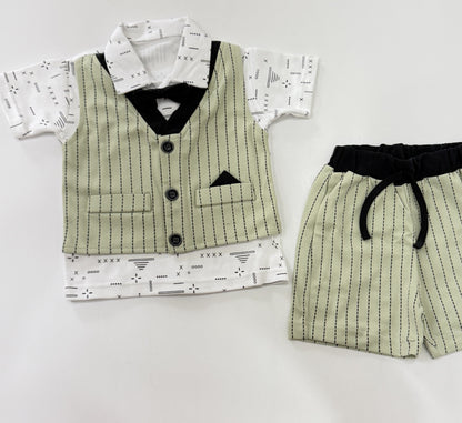 Rompers/ Little Gentleman 3- piece Formal Shorts Set / Boys Wear
