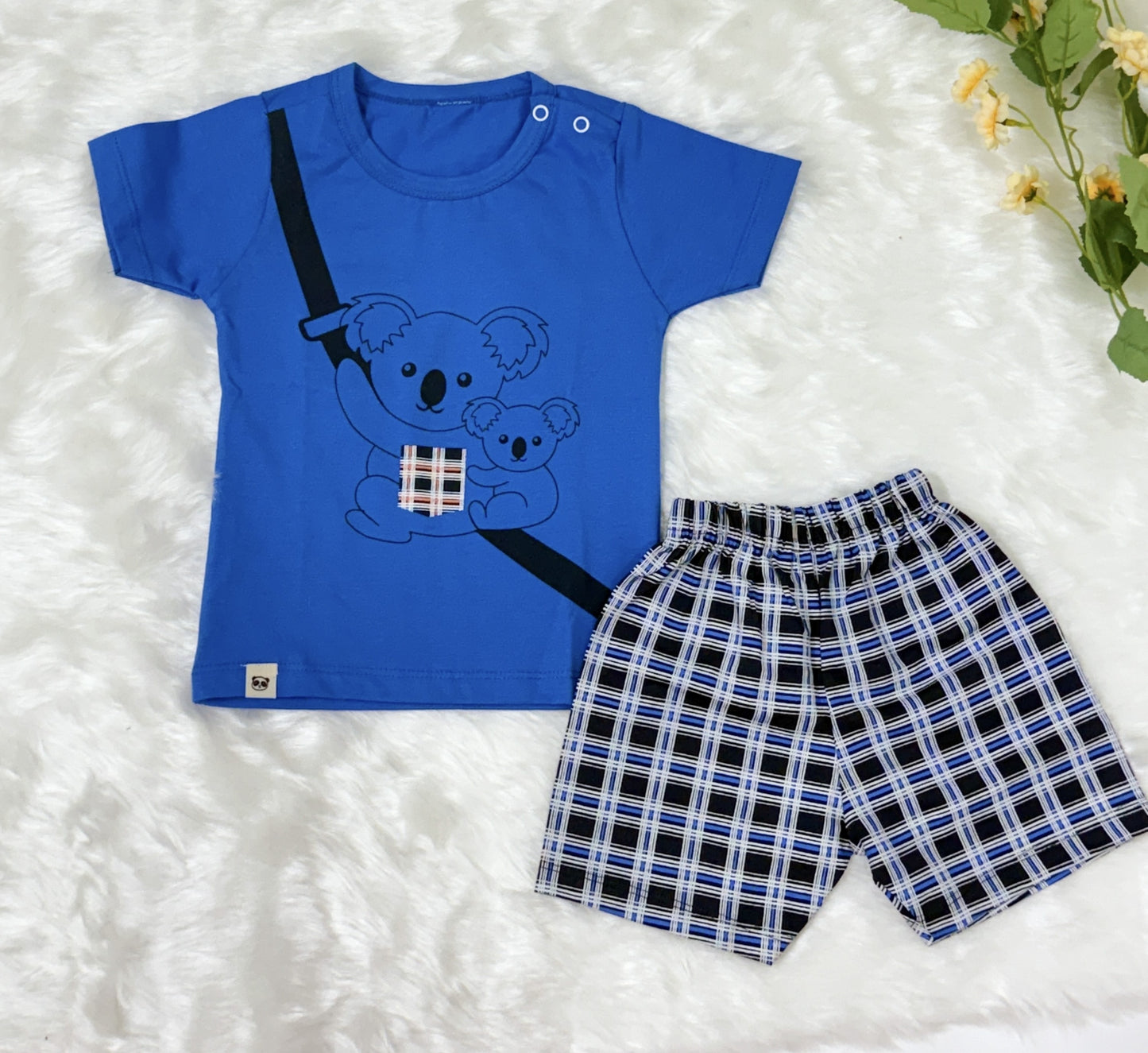 Tshirt & Shorts | Graphic Tee & Checked Shorts Set | Boys Dress