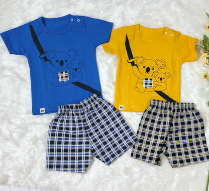 Tshirt & Shorts | Graphic Tee & Checked Shorts Set | Boys Dress